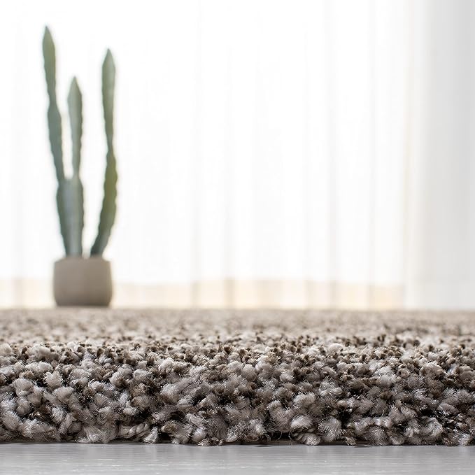 SAFAVIEH Milan Shag Collection Runner Rug - 2' x 18', Grey, Solid Design, Non-Shedding & Easy Care, 2-inch Thick Ideal for High Traffic Areas in Living Room, Bedroom (SG180-8080)