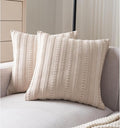 Boho Throw Pillow Covers 20x20 Inch Set of 2, Farmhouse Decorative Couch Pillow Cases, Beige Accent Pillows of Bed, Sofa Bedroom Living Room Home Decor Cushion Cover
