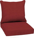 Arden Outdoor Deep Seat Cushion Set, 22 in x 24 in, Weather-Proof, Rain-Proof, Fade Resistant Patio Cushion Ruby Red Leala