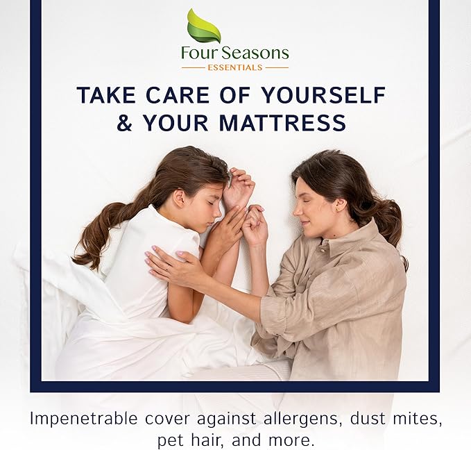 Zippered Waterproof Mattress Encasements - Hypoallergenic Mattress Protector Cover with Soft Cotton Terry Fabric Top - Full Size 54' x 75"