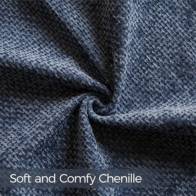 a moment Dark Blue Chenille Throw Pillow Covers 22x22 Inch Pack of 2 Modern Decorative Throw Pillow Covers Farmhouse Cross Covers Home Decor for Sofa Bedroom Living Room