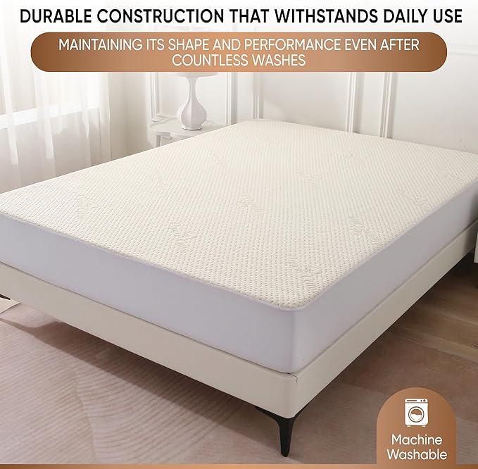 Luxury Waterproof Organic Mattress Protector King - Organic Cotton Breathable Mattress Pad Cover - Premium 380 GSM Comfort - Deep Pocket - Jersey Cotton Skirt - Fitted Design