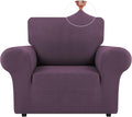 LURKA Stretch Chair Sofa Slipcovers 1 Piece Couch Covers for Sofa Furniture Protector Full Sofa Covers with Elastic Bottom for Kids and Dog (Small,Purple)