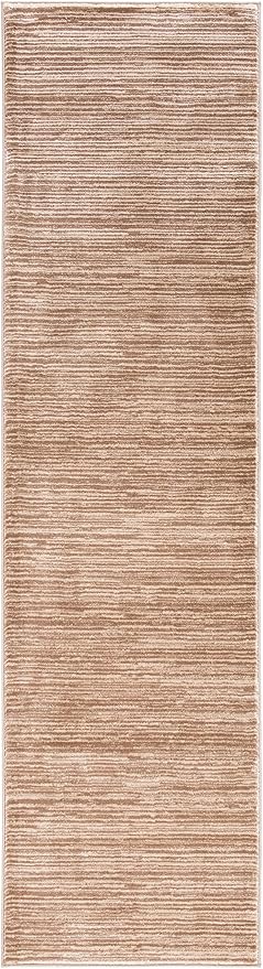 SAFAVIEH Vision Collection Runner Rug - 2'2" x 12', Light Brown, Modern Ombre Design, Non-Shedding & Easy to Clean, Ideal for Foyer, Hallway, Bedroom (VSN606C)