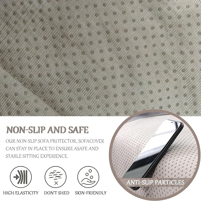 Armrest Cover, Recliner Chair Protector, Furniture Protector Slip, Side Storage Pocket, Stretch Armchair Couch Arm Rest Cover for Recliner, Chair, Sofa (Coffee,3 Seater(5pcs))