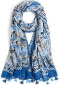 Scarf for Women Lightweight Soft Floral Leopard Printed Scarves Fall Winter Fashion Shawl Wrap with Fringe
