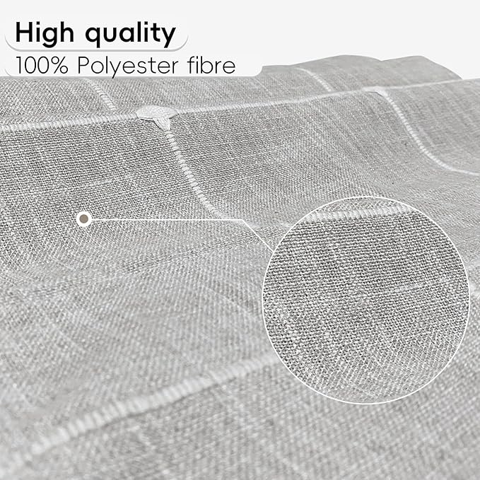 Coffee Table Cloth, Coffee Table Cover with Pockets and Tassel, Grey Grid for Living Room Small Rectangle Tablecloths Washer Dryer Fridge Top Dust Cover,Easy Care Machine Washable