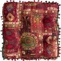 vctops Christmas Red Bohemian Patchwork Square Chair Seat Cushions for Dining Kitchen Office Chairs Patio Soft Cotton Linen Chair Pads (Red,16"x16")