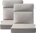 Sunbrella Outdoor Separate High Back Cushion Seat Pads, 2-Pack 44 x 21 Inch Water-Repellent & Fade-Resistant Patio Furniture Cushions with Ties for Adirondack, Rocking Chairs, Specrtum Pebble
