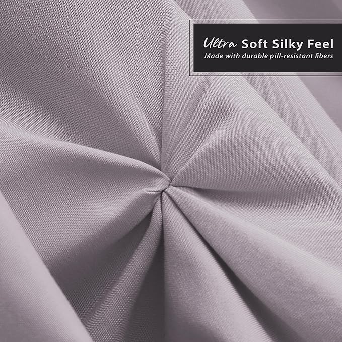 Nestl Dusty Purple Bed Skirt King Size, Pinch Pleat King Bed Skirt, 14" Inch Drop King Bedskirt, Hotel Quality Dusty Purple Bed Skirts, Microfiber Bedskirt for King Bed, Dusty Purple King Bed Skirt