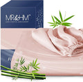 MR&HM Twin XL Fitted Sheet Only, Ultra-Soft Rayon Derived from Bamboo & Polyester Blend, Silky & Breathable, 15" Deep Pocket with Elastic Straps, Cooling Fitted Sheet for Hot Sleepers, Pink