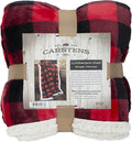 CARSTENS, INC. Ultra Premium Super Soft Plush Sherpa Fleece Oversized Throw Blanket 54" x 68", Red Buffalo Plaid