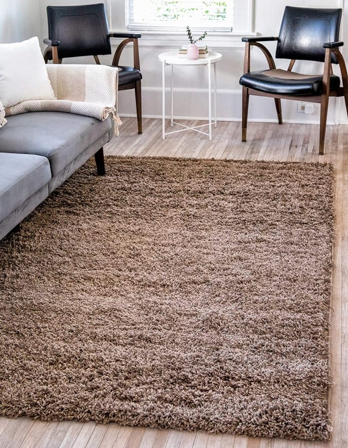 Unique Loom Solid Shag Collection Area Rug (2' 2" x 3' 1" Rectangle, Sandy Brown)