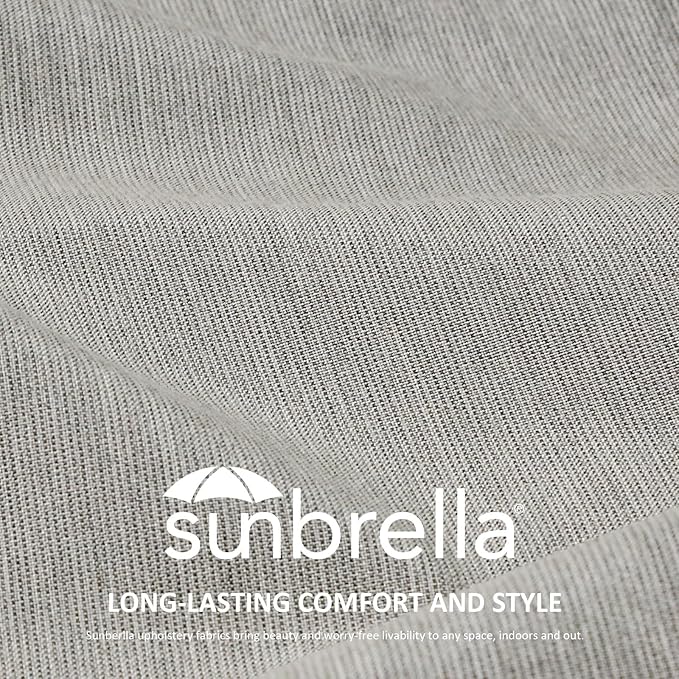 Sunbrella Outdoor Patio Chair Cushions Set, 24" x 24", Set of 2, Water-Repellent, Fade Resistant, Deep Seat Cushion for Backyard, Couch, Sofa and Patio Furniture, Specrtum Pebble
