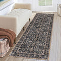 KUTA Runners for Hallways 2x6, Vintage Floral Rug Non-Slip Washable Kitchen Rugs Brown Ultra Thin Soft Printed Distressed Flower Carpet Entryway Rugs for Bedroom Laundry Nursery