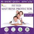 RV Short Queen Mattress Protector – Mattress Cover for 60"x75" Bed - 100% Waterproof, Noiseless, Hypoallergenic Fitted Sheet Mattress Protector for Camper