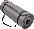 BalanceFrom GoCloud 71x24 Inches Extra Thick Yoga Mat 1-Inch High-Density Foam – Roll-Up Exercise Pad with Double-Sided Non-Slip Surface and Carrying Strap for Pilates and Home Workouts