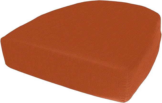 Cushion Source Rounded Back Seat Cushion, 19.5" x 20" x 5" deep Indoor and Outdoor Durable seat Cushion Made with Fade Resistant Sunbrella Fabric, Hidden Zipper, Sunbrella Rust