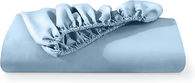 Bare Home Fitted Bottom Sheet Twin XL Size - Premium 1800 Microfiber - Ultra-Soft Hotel Luxury - Deep Pocket - Durable and Long Lasting (Twin XL, Light Blue)