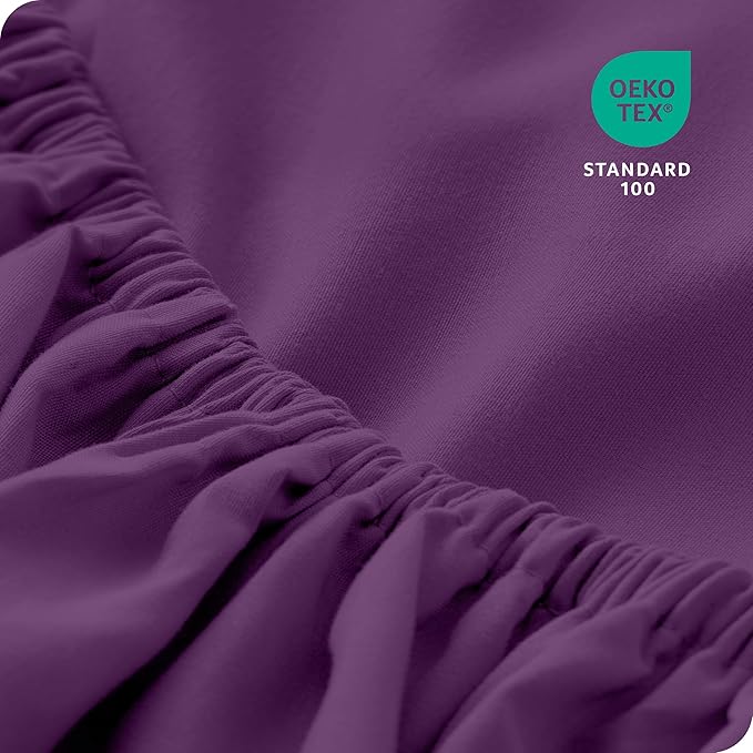 Bare Home 2-Pack Fitted Bottom Sheets Twin XL - Premium 1800 Ultra-Soft Wrinkle Resistant Microfiber - Deep Pocket (Twin XL, Plum)