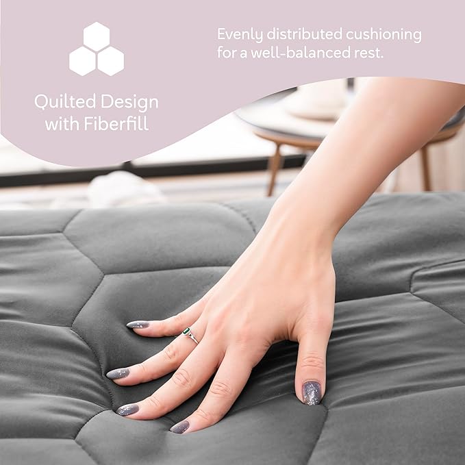 Hearth & Harbor Twin XL Size Quilted Fitted Mattress Pad Cover, 100% Waterproof Mattress Protectors, College Dorm Room Essentials, Deep Pocket Fitted Mattress Cover 8" - 21", Gray