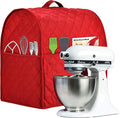 Stand Mixer Cover compatible with Kitchenaid Mixer, Fits All Tilt Head & Bowl Lift Models,Pure Cottot,Fine, Soft, Not Easy to Fade, Not Easy To Pilling. (Fits for 4.5-Quart and All 6-Quart, Red)