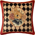 Grandmillennial Checkered Pillow Cover, Velvet Euro Sham Covers Decorative Throw Pillow Covers 18x18 for Couch Sofa Bed Living Room, Christmas & Holiday