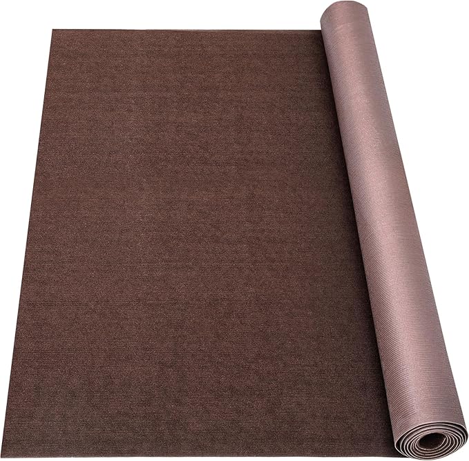Marine Carpet, 6 FT x 10 FT Brown Indoor Outdoor Surface 0.2" Thick Boat Carpet with Water-Proof TPE Backing, Non-Slip Marine Rug for Home, Patio, Porch, Deck