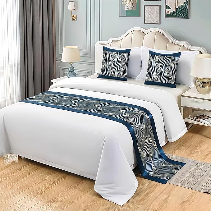 Bed Runner for Guest Room，Luxury Bed Runner，Wedding Bed Runner，Embroidered Bed Runner，Breathable Washable，Hotel Decor，Bed Decorations ，for Home Hotel Decorations(G,50 * 180cm)