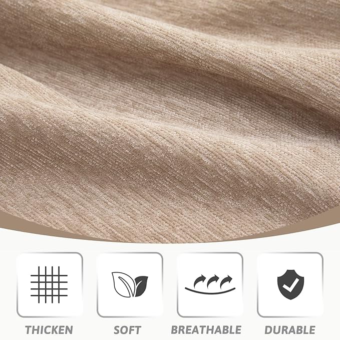 MEETSKY Couch Covers for 3 Cushion Couch Sofa Furniture Covers Pet Sofa Covers for Living Room Washable Sectional Couch Covers for Dogs Couch Protector, 91" x 134", Khaki