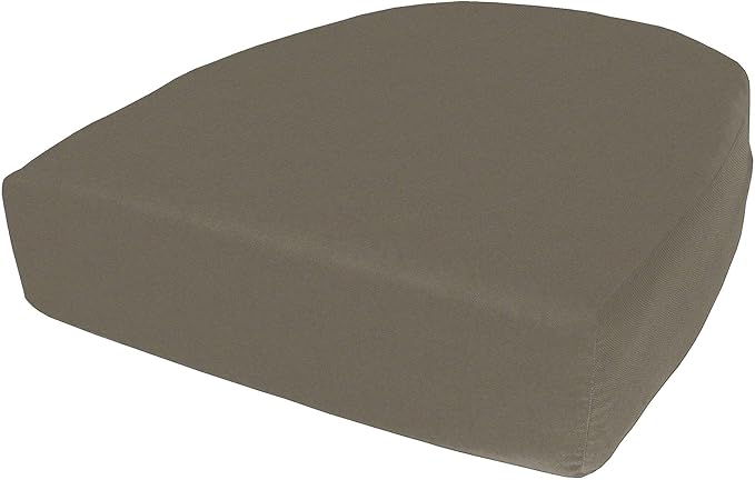 Cushion Source Rounded Back Seat Cushion, 19.5" x 20" x 5" deep Indoor and Outdoor Durable seat Cushion Made with Fade Resistant Sunbrella Fabric, Hidden Zipper, Sunbrella Canvas Taupe
