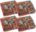 Bohemian Seat Cushion，Indoor & Outdoor 16.5" x 16.5" Seating Cushion for Dinning Chairs, Decorative with Tassels(4Pcs,Blue)