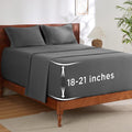 Bedsure Deep Pocket California King Sheet Sets - Fits Mattresses Up to 21 Inches Thick - 4 Piece Bed Sheets, Moisture Wicking, Soft & Cooling Bedsheet & Pillowcases, Easy & Secure Fit, Grey