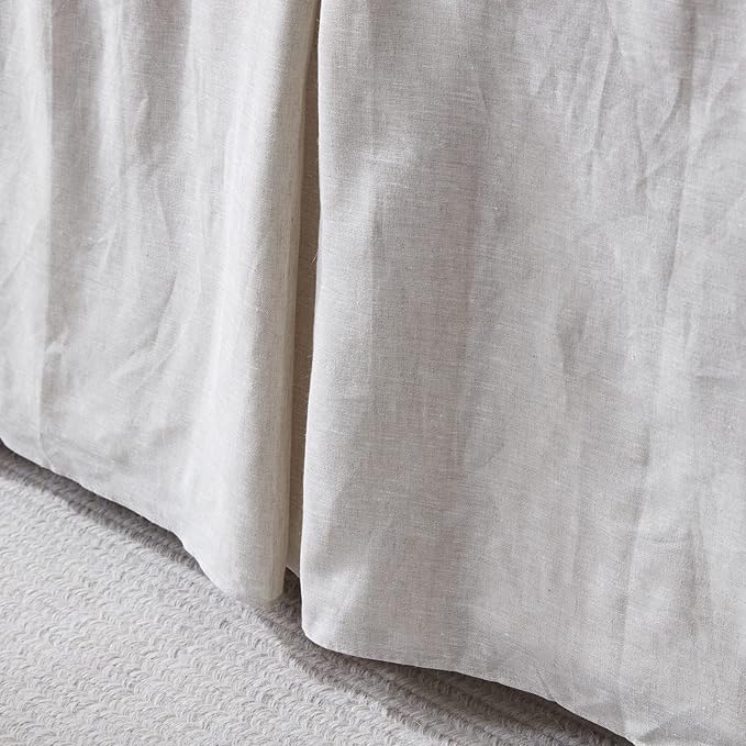 Simple&Opulence Premium Linen Bed Skirt Basic Style 18 inch Tailored Drop Dust Proof Easy Fit Breathable (18'' Basic-Linen, King)