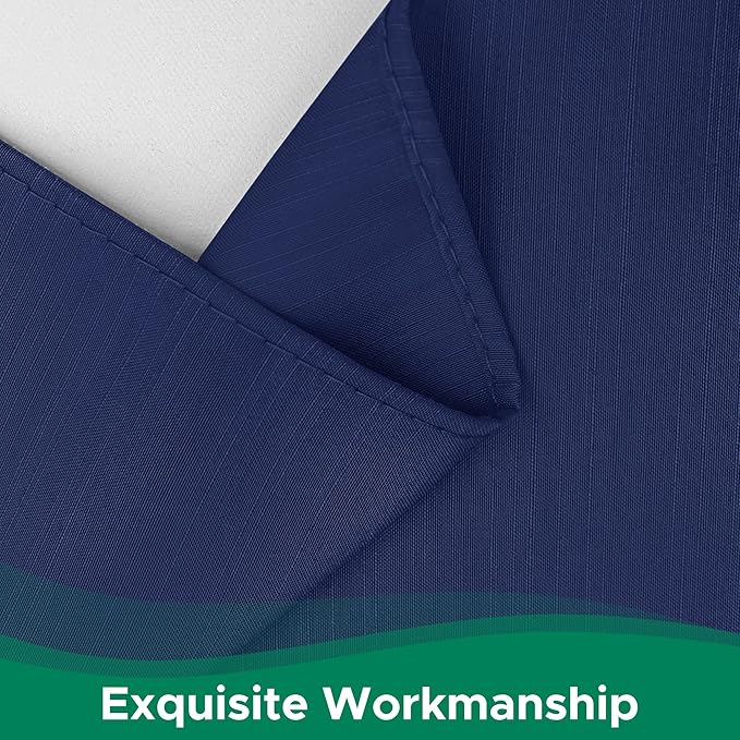 Biscaynebay Wrap Around Bed Skirts for King & Cal King Beds 17" Long Drop, Navy Adjustable Elastic Dust Ruffles Easy Fit Wrinkle & Fade Resistant Silky Luxurious Fabric Solid Machine Washable