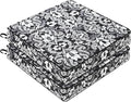 Favoyard Outdoor Chair Cushion 22 x 22 x 3 In Waterproof Pattern Fade Resistant Cushions for Patio Furniture with Removable Cover Attach Straps 28D Foam Insert Cushions Pads for Seat Sofa Couch 2 Pack
