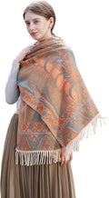 Wander Agio Warm Fashion Scarf Long Shawl Large Blanket Winter Wraps Scarves for Women Cashmere Jacquard Vintage Paisley