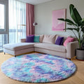 ONASAR Rainbow Round Area Rugs 6ft, Fluffy Soft Bedroom Circle Rug for Kids Girls Boys Teen Room, Plush Shaggy Floor Carpet Mats for Dorm Nursery Living Room Playroom Home Decor Aesthetic