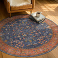 Washable Light Blue Rugs for Entryway Indoor - 3x5 Throw Rug for Large Kitchen, Bedroom Bedside, Bathroom, Mudroom, Mordern Abstract Medallion Aqua Décor, Non Slip Low Pile Fade Resistant