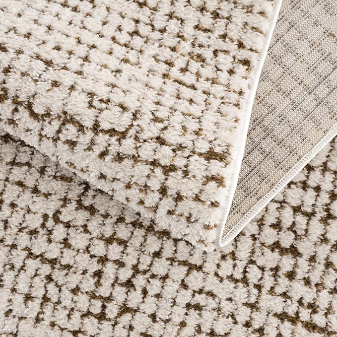 Hauteloom Keita Living Room, Bedroom Area Rug - Farmhouse - High Pile - Bone - 9'2" x 12'