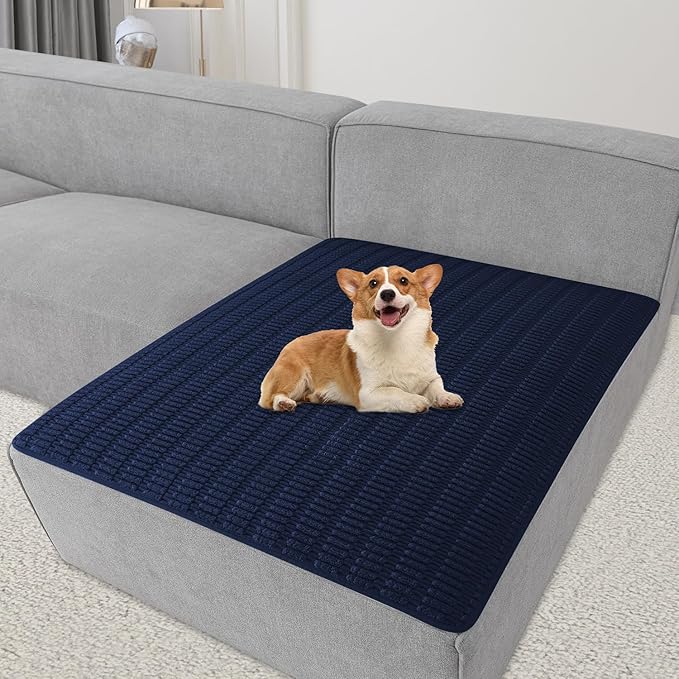 Foxdecor Couch Cover Sofa Covers Washable, Dog Bed Cover Couch Covers for 3 Cushion Couch Sofa Pet Friendly, Dog Couch Cover Furniture Covers for Pets.(Dark Blue 40x50 inch)