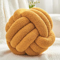 Petrella Knot Pillow Ball Round Throw Pillows Home Decor Cushion Decorative Aesthetic Throw Pillows，Lambswool Yellow 8inch