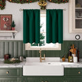 BGment Emerald Green Blackout Kitchen Curtains 45 Inch Length - Small Thermal Insulated Drapes with Rod Pocket Christmas Decor for Bathroom Cafe Window, 34 x 45 Inch, 2 Panels