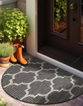 Unique Loom Outdoor Trellis Collection Area Rug (3' 1" x 6' 1" Hearth Black/Ivory)
