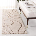 SAFAVIEH Florida Shag Collection Runner Rug - 2'3" x 15', Cream & Beige, Non-Shedding & Easy Care, 1.2-inch Thick Ideal for High Traffic Areas in Living Room, Bedroom (SG471-1113)