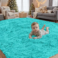 4x6 Area Rugs for Living Room Rug: Soft Fluffy Shag Teal Blue Rugs for Bedroom, Non-Slip Large Fuzzy Plush Rug Indoor Floor Carpet for Nursery Kids Boys Girls Room, Dorms, Playroom, Modern Home Decor