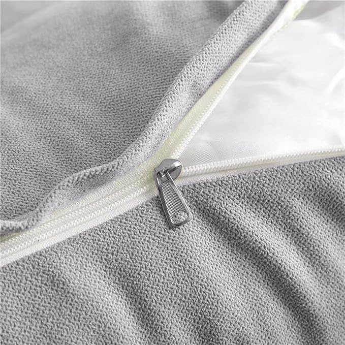 Triangular Reading Bed Rest Pillow Large Bolster Cushion Headboard Backrest Wedge Pillow with Removable Cover and Two Large Side Pockets (Chalk Grey, California King: 71 x 8 x 20 inches)