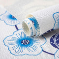 RAY STAR 12X120 Inch Shelf Liner for Kitchen Cabinets, Non-Adhesive Cabinet Liner Washable, PVC Drawer Liner for Dresser Non-Slip Bathroom (Blue Flower)(1 Roll)