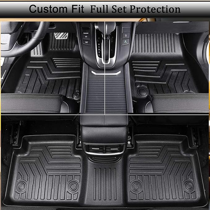 CRV Floor Mats Compatible with 2012-2016 Honda CR-V，All Weather Protection Waterproof Durable Anti-Slip Odorless Custom-fit TPE Floor Liner 1st and 2ed Rows Set
