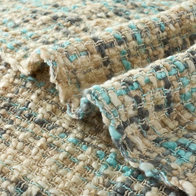 Multi-Color Blue Grey Cable Knitted Throw Blanket for Couch,60"X80" Boho Style Textured Blankets for Home Decor,Super Soft Warm Cozy Chunky Knit Blanket with Decorative Tassels for Bed